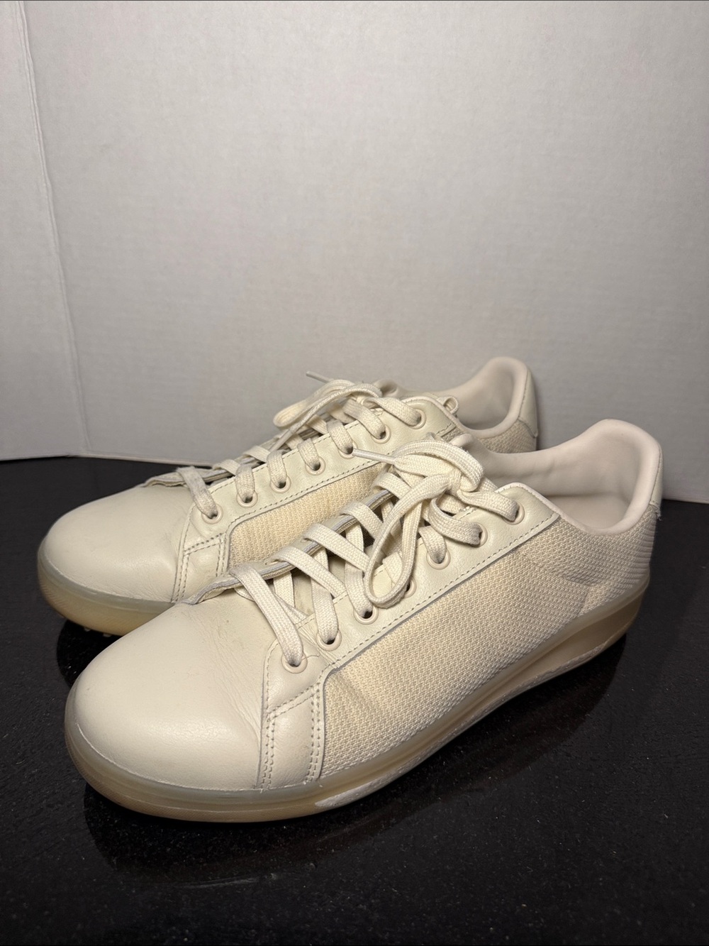 Adidas Go To Spikeless 1 Golf Shoes Size 11.5 Chalk White Alumina Magic Beige